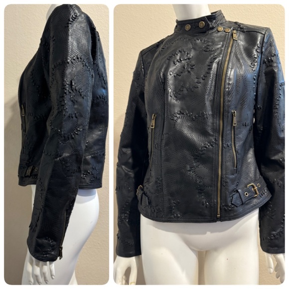 RALPH LAUREN TOOLED LEATHER MOTO JACKET SIZE 10 NWT - Picture 9 of 16